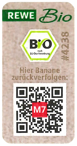 image bio banana qr-code cretificate label